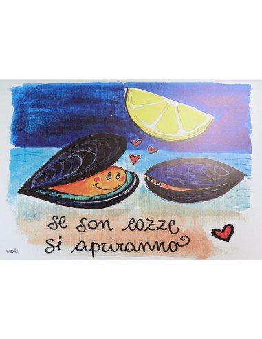 Tovaglietta americana illustrata da vania bellosi se son cozze si apriranno