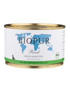 wet dog food Bio Pur with beef carrots rice