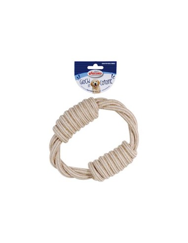 Woven donut shape dog toy