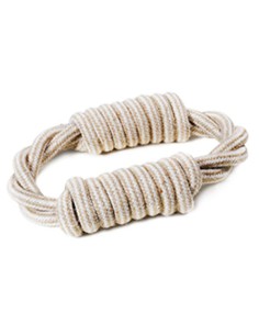 Donut shape natural cotton dog toy