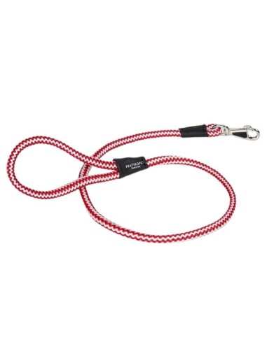 Pratiko pet dog tubular leash red and white made in Italy