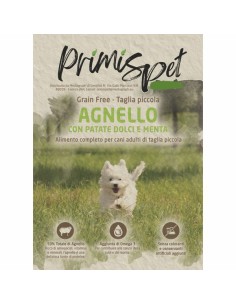 cibo secco grain free per cani piccoli e toy primispet agnello