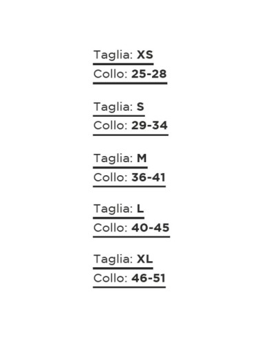 Collare per cani realizzato in soffice rete color giallo pratiko pet made in italy tabella taglie