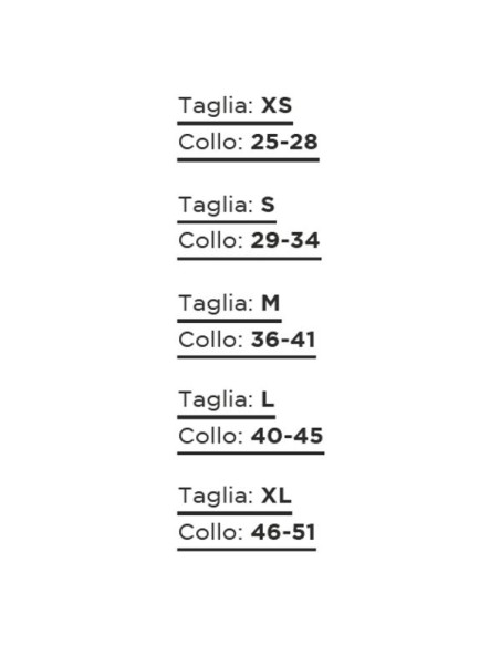 Collare per cani realizzato in soffice rete color giallo pratiko pet made in italy tabella taglie