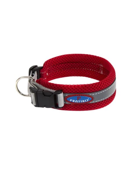 Collare per cani color rosso soffice e confortevole made in italy