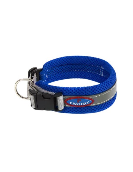 Collare per cani realizzato in soffice rete color blu pratiko pet made in italy tabella taglie