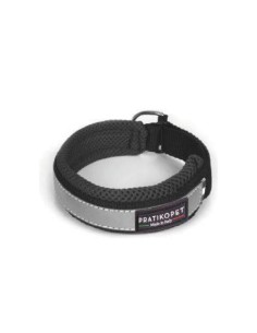 pratiko pet padded half choke dog collar black, made in Italy