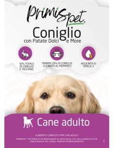 Cibo secco per cani PrimisPet con coniglio e tacchino