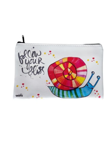 Ecoleather zip clutch bag 'follow your bliss'