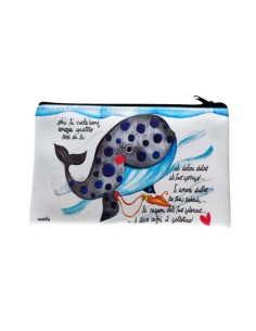 Ecoleather zip clutch bag 'quattro cose di te'