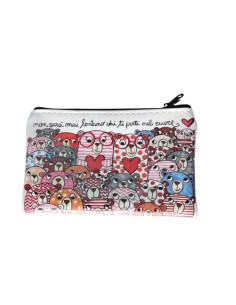 ecoleather zip clutch bag 'chi ti porti nel cuore'