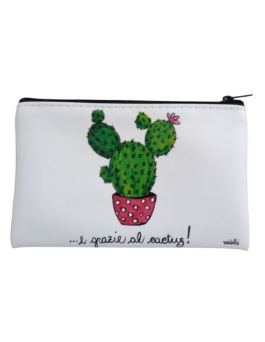 ecoleather zip clutch bag 'grazie al cactus'