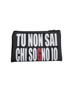 ecoleather zip clutch bag 'tu non sai chi sogno io'