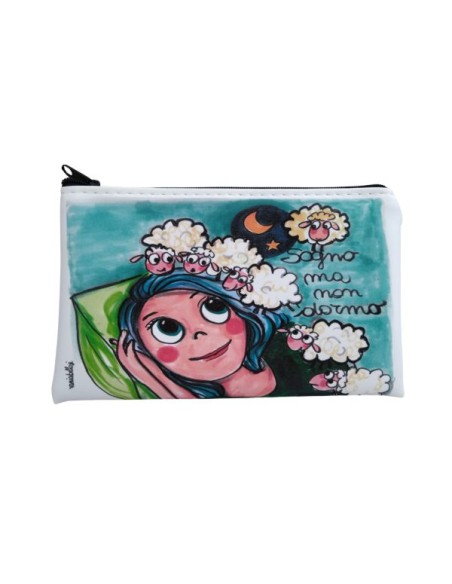 ecoleather zip clutch bag 'sogno ma non dormo'