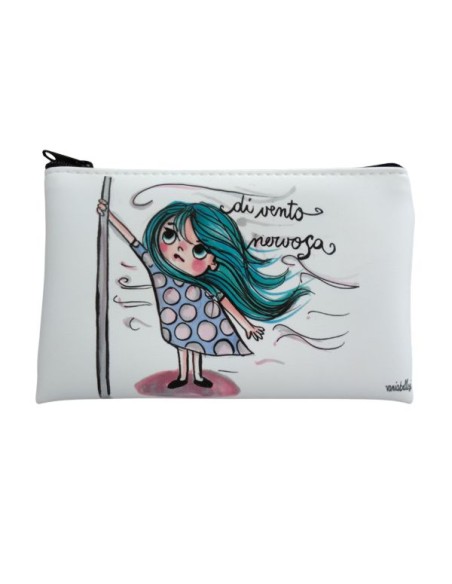 busta astuccio in ecopelle illustrata da vania bellosi su disegno originale