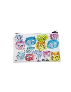 ecoleather zip clutch bag 'sti cats'