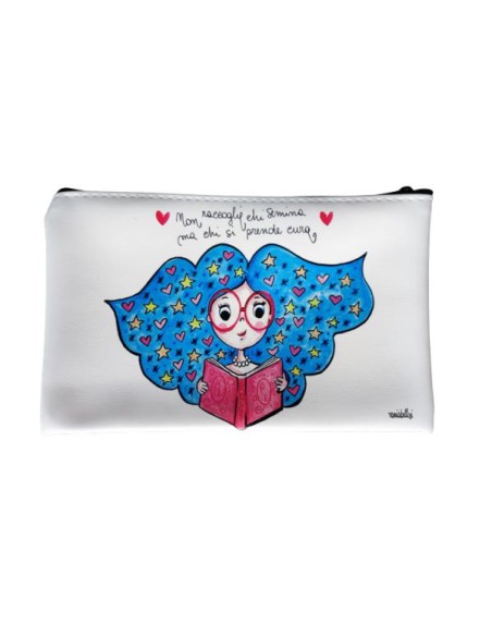 busta astuccio di piccole dimensioni con illustrazione di vania bellosi prendersi cura