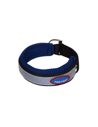Special padded half choke dog collar blue