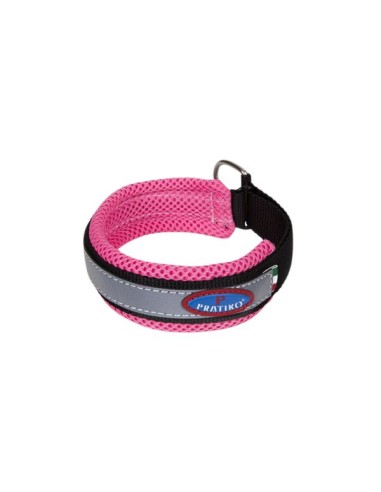 Special padded half choke dog collar pink