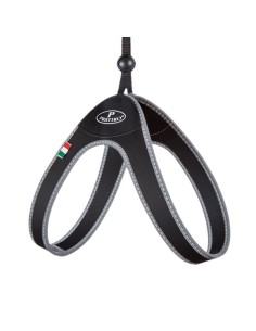 Pettorina per cani piccoli nera reflex con laccio pratiko pet