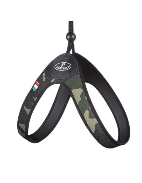 Pettorina per cani piccoli decorazione militare con laccio pratiko pet