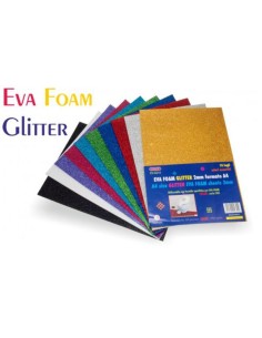 Fogli di eva foam con glitter in colori assortiti