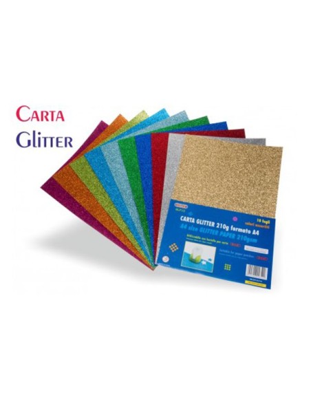 Carta glitter colori assortiti | botteghecreative.com