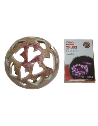 Lampada in ceramica di faenza da tavolo heart ceramica cinzia montanari