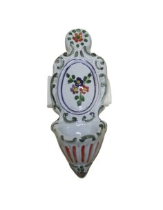 acquasantiera da collezione in ceramica decorata garofano