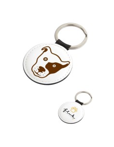 Portachiavi Fluk, colore bianco e marrone design esclusivo cane e gatto