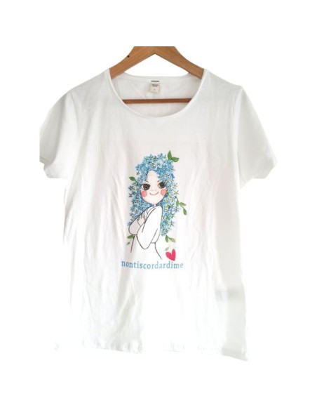 Art t-shirt featuring 'non ti scordar di me' illustration by artist Vania Bellosi