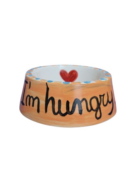 ciotola dipinta a mano da vania bellosi con simpatica illustrazione I'm hungry