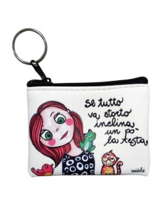 ecoleather coin holder 'inclina la testa' by vania bellosi