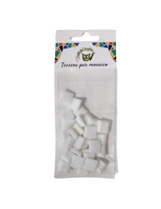 confezione tessere per mosaico bianche in pasta vitrea per fai da te