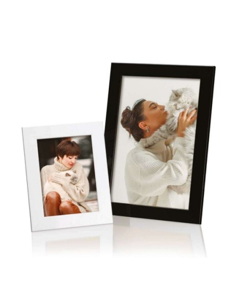 Modern wall frame made of ayous wood and synthetic glass crilex, perfect for minimal black and white style