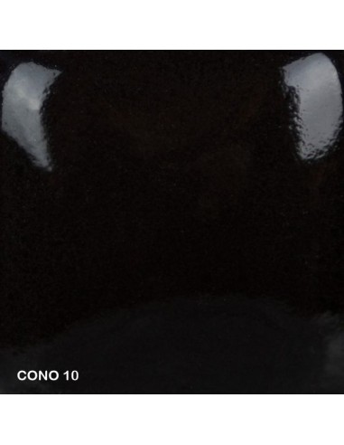 Mayco Foundation black opaque smooth high gloss finish cone 10