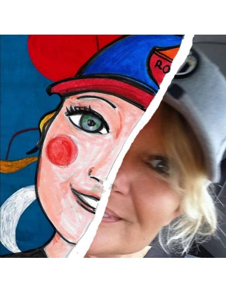 Ritratto illustrato personalizzato disegnato a mano dall'artista Vania Bellosi