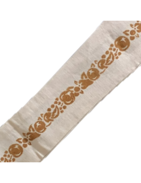 Hand-printed linen rolling pin holder with traditional Romagna patterns by Stamperia Pascucci