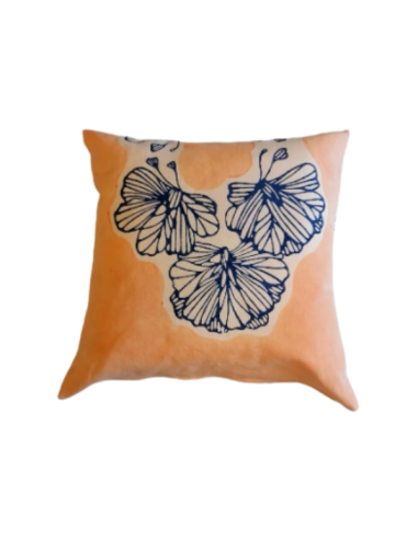 Hand-printed linen throw pillow with cushion insert by Stamperia Pascucci