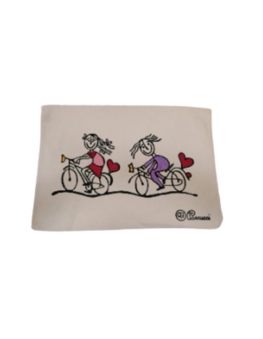 Hand-printed linen placemat 35x50 cm with artistic design by Stamperia Pascucci