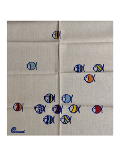 Pascucci handcrafted linen kitchen towel fish