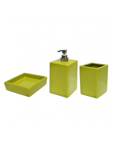 Set complementi bagno quadrati in ceramica porta sapone porta spazzolini dispenser sapone liquido