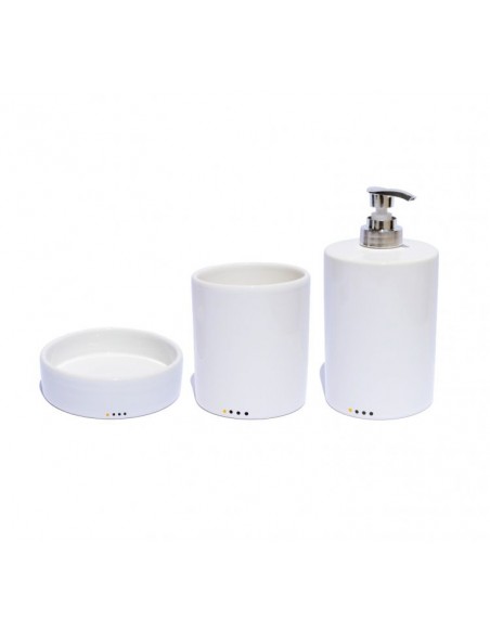 Set complementi bagno circolari in ceramica porta sapone dispenser sapone liquido porta spazzolini
