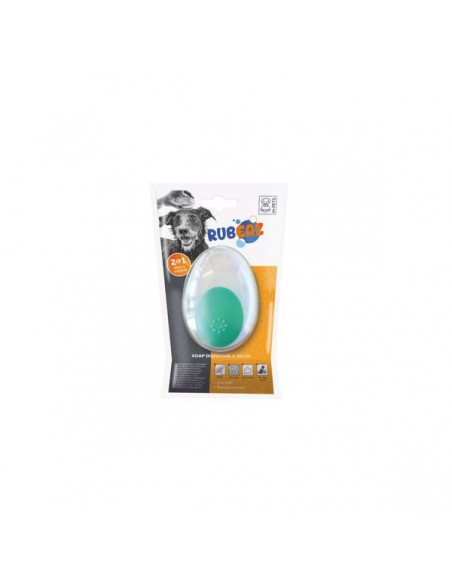 Spazzola con dispenser porta shampoo per cani