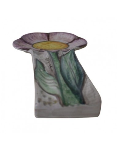 Portacucchiaio a fiore in ceramica di Faenza
