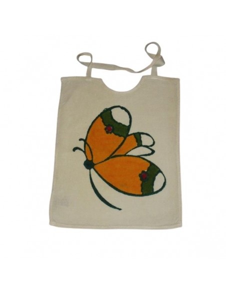 Hand-Printed Linen Baby Bib Art Line | La bottega creativa