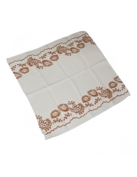Hand printed linen tea towel traditional design | La bottega creativa