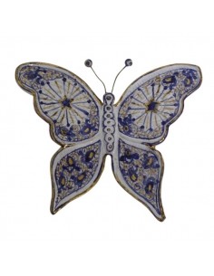 farfalla decorata a mano stile melograno ceramica di faenza