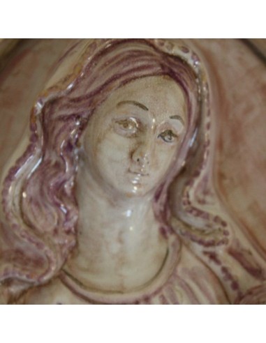madonna and child in ceramic relief