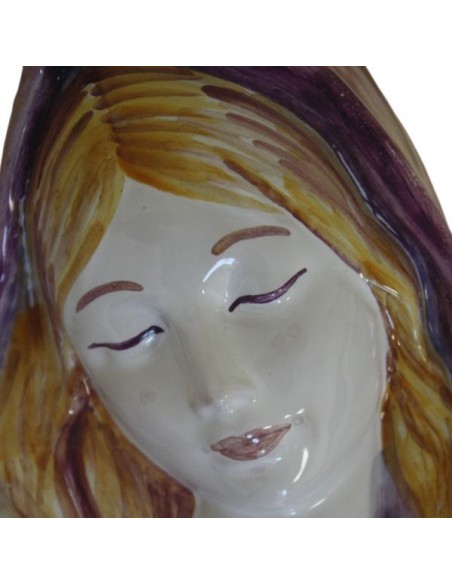Immagine sacra su bassorilievo in ceramica di Faenza Madonna